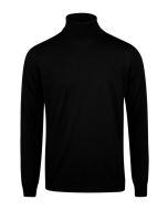 Black Merino Wool Rollneck