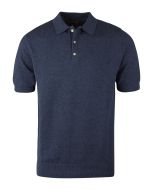 Blue Structured Knit Polo