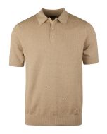 Beige Textured Knit Polo