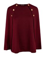 Mary Dark Red Merino Cape