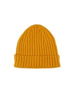 Yellow Ribbed Cashmere Hat