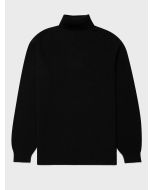 Black Lambswool Polo Jumper