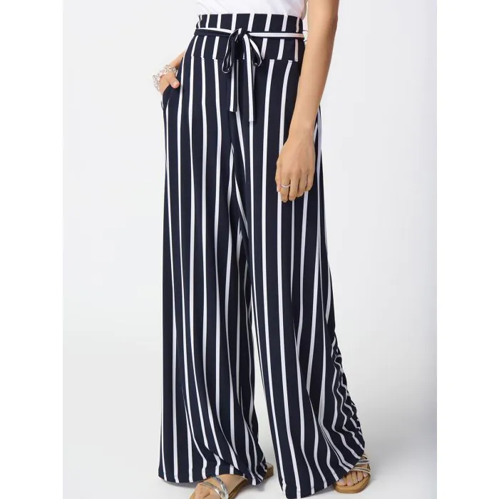 Blue Striped Wide leg Pants