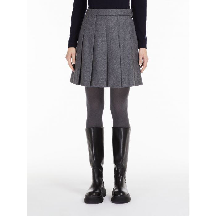 Grey pleated wool outlet skirt