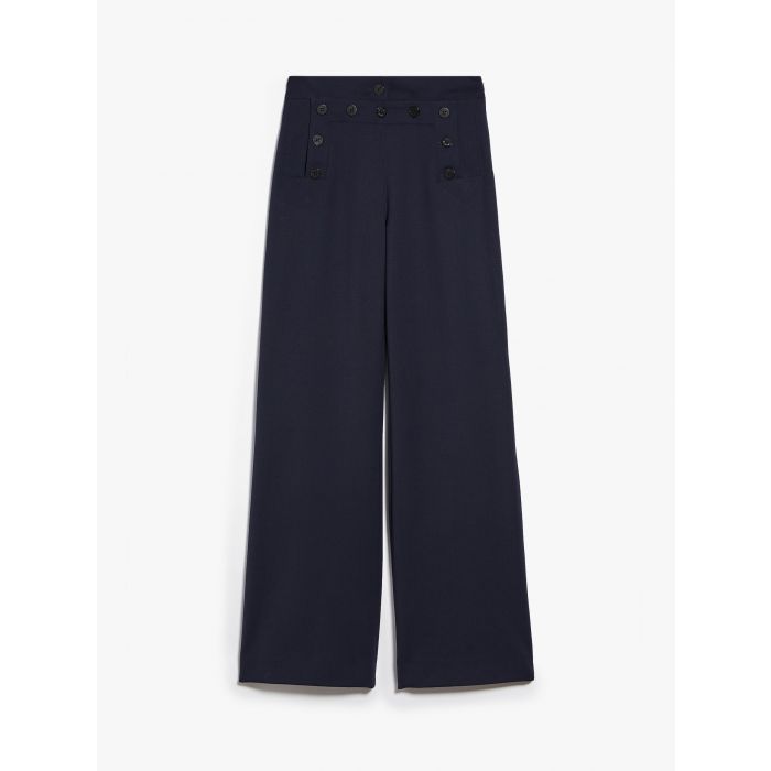 Chloé Pleated Wool-gabardine Wide-leg Pants in Natural | Lyst UK