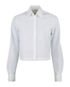 Jayla White Cropped Shirt