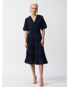 Midnight Blue Pleated Dress