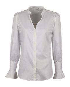 Idina White V-neck Blouse