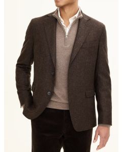 Brown Regular Microstructure Blazer