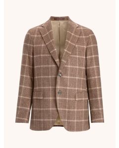 Beige Plaid Regular Blazer