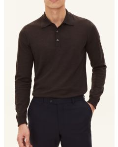 Brown Merino Wool Polo Shirt