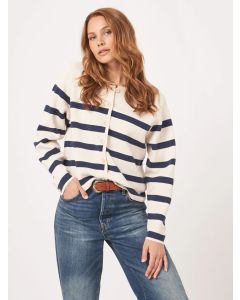 Off-white Striped Cotton Cardigan