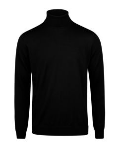 Black Merino Wool Rollneck