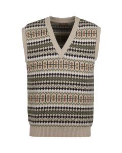 Beige Fair Isle Knit Slipover