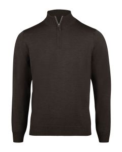 Dark Brown Merino Half Zip