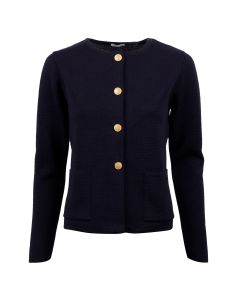 Stina Navy Merino Cardigan