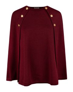 Mary Dark Red Merino Cape