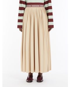 Sand Pleated Bleu Jersey Skirt