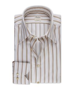 Light Beige Striped Twill Shirt