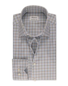 Brown Checkered Twill Shirt