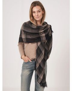 Checked Cashmere/Silk Scarf