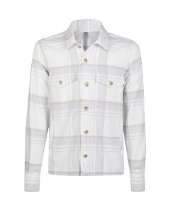 Gray Checkered Flannel Overshirt