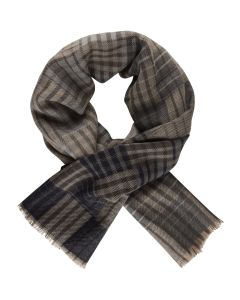 Brown Checkered Wool Scarf