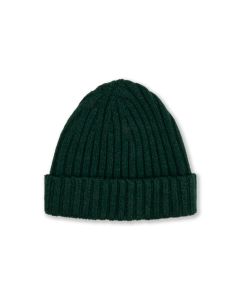 Green Ribbed Cashmere Hat