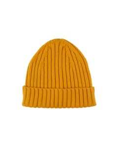 Yellow Ribbed Cashmere Hat