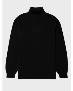 Black Lambswool Polo Jumper