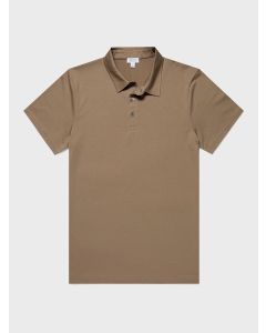 Brown Cotton Jersey Polo