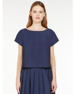 Navy Taffeta Top