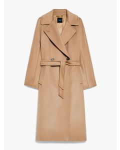 Camel Double Breasted Wool Coat