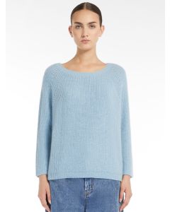 Blue Mohair Knitted Sweater